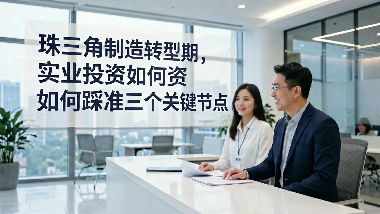 珠三角制造转型期,实业投资如何踩准三个关键节点